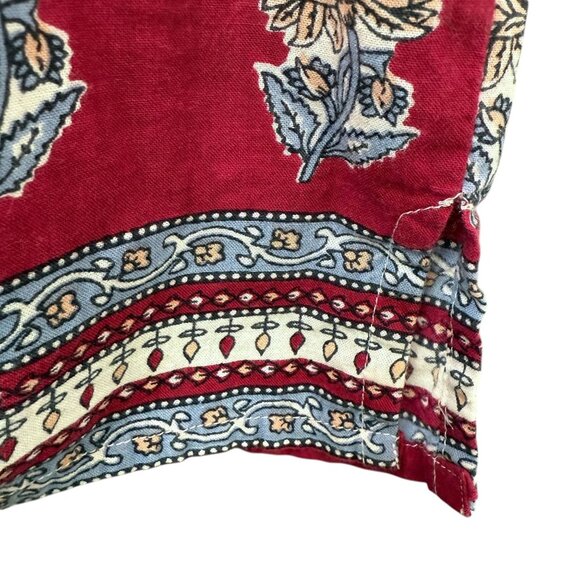 Vermont Country Store Womens Top Plus Size 1X Red Boho India Print 3/4 Sleeve - Picture 8 of 8